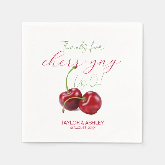 Troost ons met kersenfruit  servet (Voorkant)