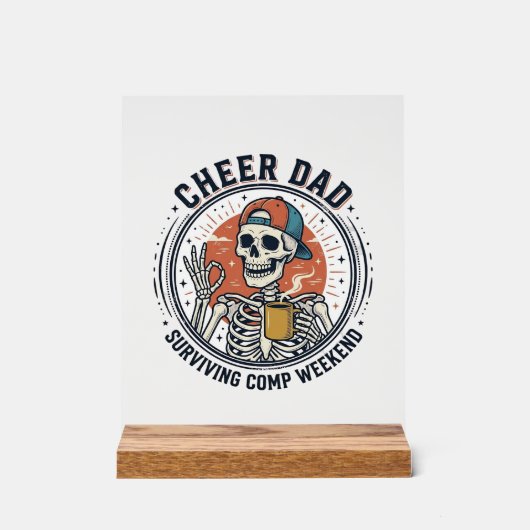 Troost Vader Overlevende Comp Weekend Skelet Shirt Acryl Bord (Voorkant)