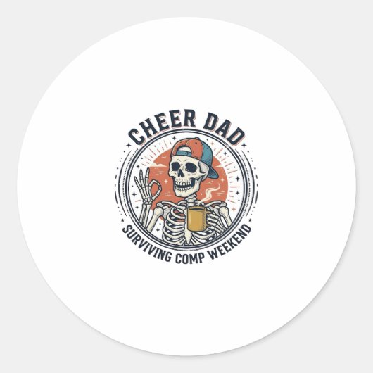 Troost Vader Overlevende Comp Weekend Skelet Shirt Ronde Sticker (Voorkant)