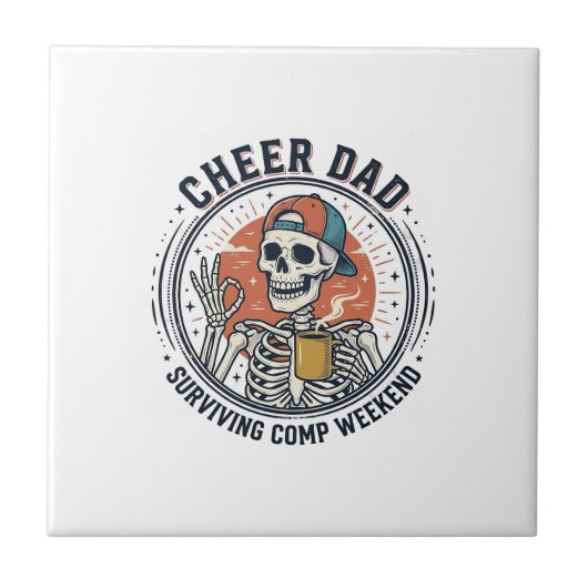 Troost Vader Overlevende Comp Weekend Skelet Shirt Tegeltje (Voorkant)
