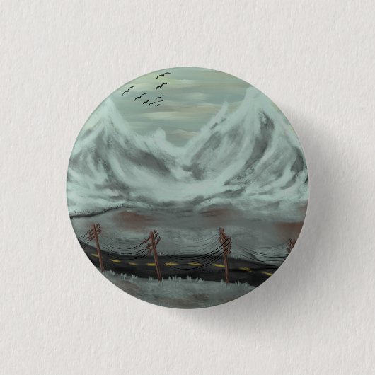 troosteloze weg ronde button 3,2 cm (Voorkant)