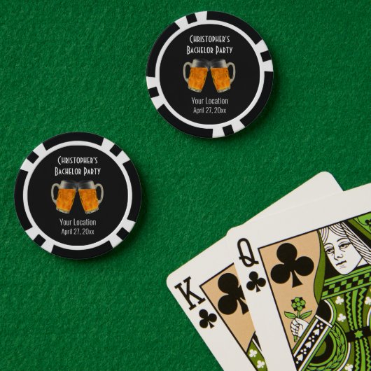 Troosten van moderne trouwgunst Bier Poker Chips (Pokertafel (Dubbel))