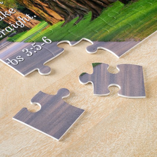 Troostend bijbelvers van Spreuken 3:5-6 Legpuzzel (Zijkant)