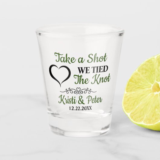 Troostende Bruiloft Toast Shot Glas (Voorkant)