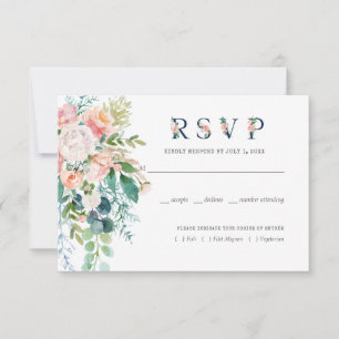 Troostkaart voor bruiloft met bloemen in bloei 's  RSVP kaartje
