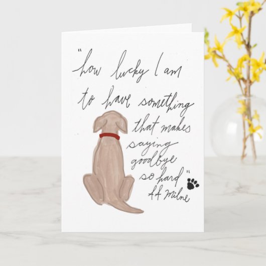 Troostkaart voor honden, verlies van huisdier kaart (Gele Bloem)