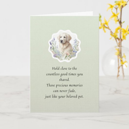 Troostkaarten voor huisdieren Hond Bloem Frame Ser Kaart (Gele Bloem)