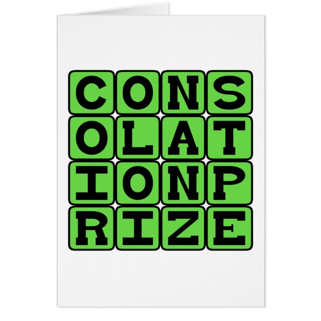 Troostprijs, prijs voor de nummer twee (Voorkant)