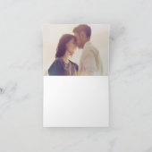 Troostroze bloemscript foto bruiloft bedankkaart (Binnen)