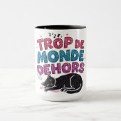Trop de Monde Dehors – Zwarte Kat Koffie Mok (Midden)