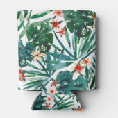 TROP STOP NIET met groene tropische monsters Blikjeskoeler (Achterkant)