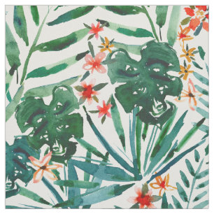TROP STOP NIET MET Tropische palmen en monstera's Stof