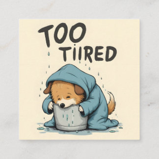 Trop vermoeidheid pour ce PNG, Funny Goose Coffee  Vierkante Visitekaartje