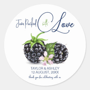 Trop Vol Zwartbessenfruit   Trouwdag Ronde Sticker