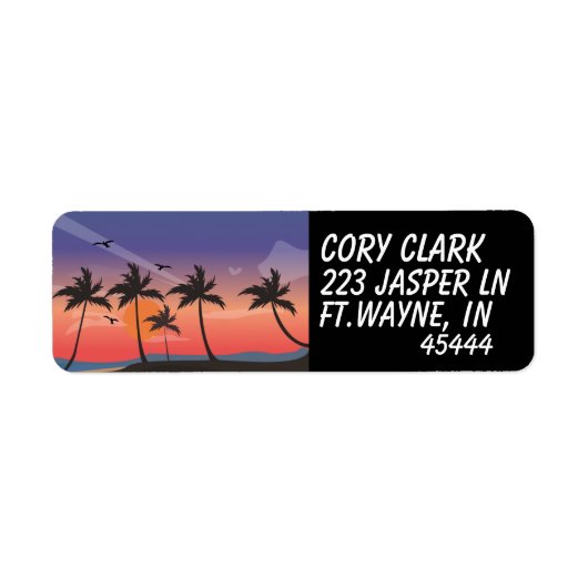 TROPCAL OCEAN BEACH RETOURADRES LABELS (Voorkant)