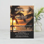 Tropcial Beach Weddenschappen Reception Fotouitnod Kaart (Staand voorkant)