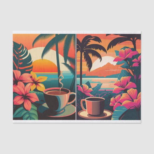 Tropcial Java in Paradijs, Ochtendkoffie  Tissuepapier (Voorkant)