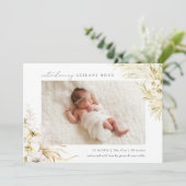  tropen | Boho Floral Birth Aankondiging (Staand voorkant)