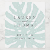  tropen bruiloft wijn etiket (Enkel label)