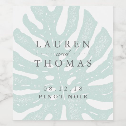  tropen bruiloft wijn etiket (Enkel label)