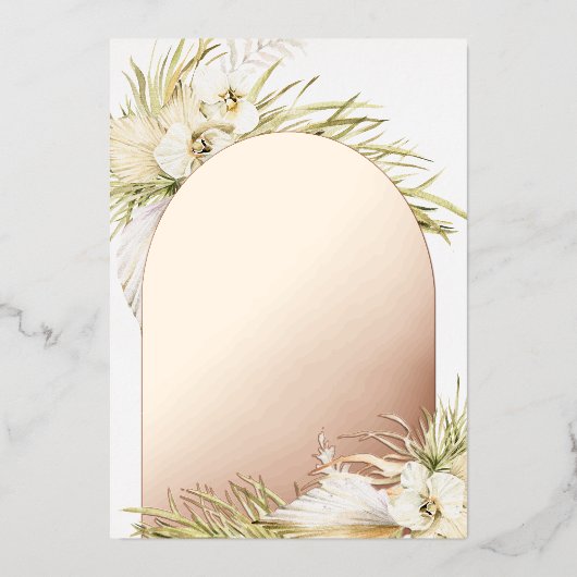  tropen | Ceremony Rehearsal Dinner Folie Uitnodiging (Voorkant)