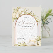  tropen | Christening Folie Uitnodiging (Staand Voorkant)