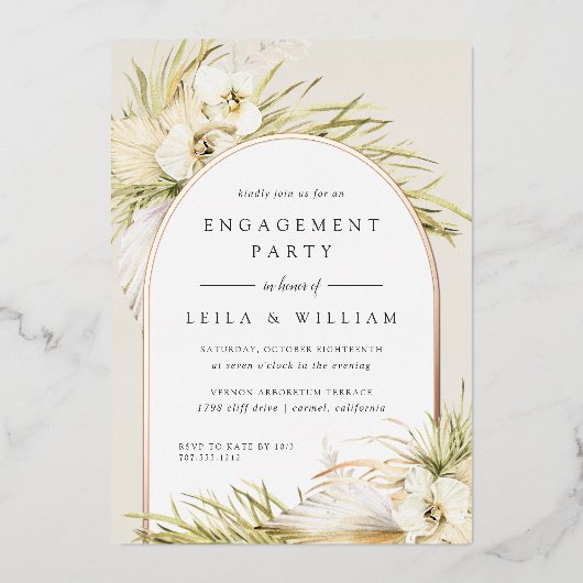  tropen | Engagement Party Folie Uitnodiging (Voorkant)