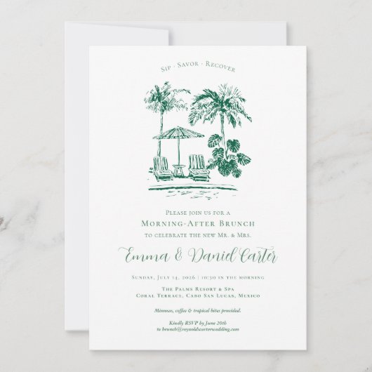 tropenpool | Ochtend na de bruiloftsbrunch Kaart (Voorkant)