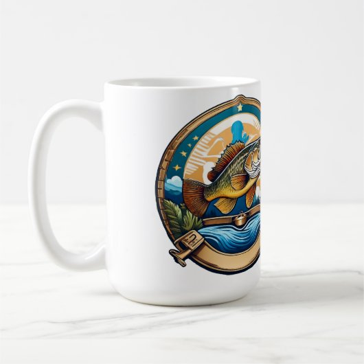 Trophy Bass Leaping For Dinner Koffiemok (Links)