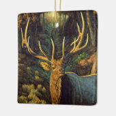 Trophy Bull Elk in Autumn Keramisch Ornament (Links)