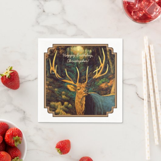 Trophy Bull Elk in Autumn Servetten (Insitu)