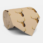 Trophy Bull Elk U-Pick Background Color Stropdas (Opgerold)