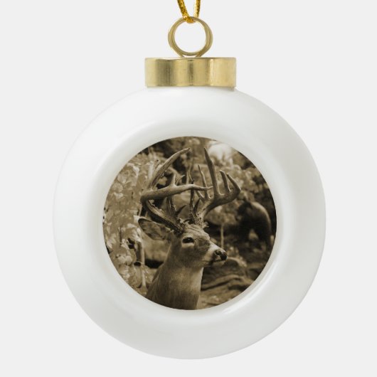 Trophy Deer Keramische Bal Ornament (Voorkant)
