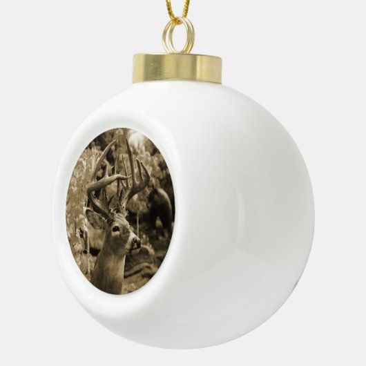 Trophy Deer Keramische Bal Ornament (Rechts)