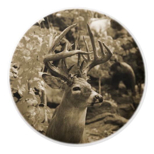 Trophy Deer Keramische Knop (Voorkant)