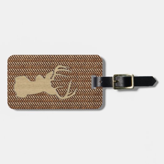 Trophy Deer met Antlers Bagagelabel (Voorkant horizontaal)