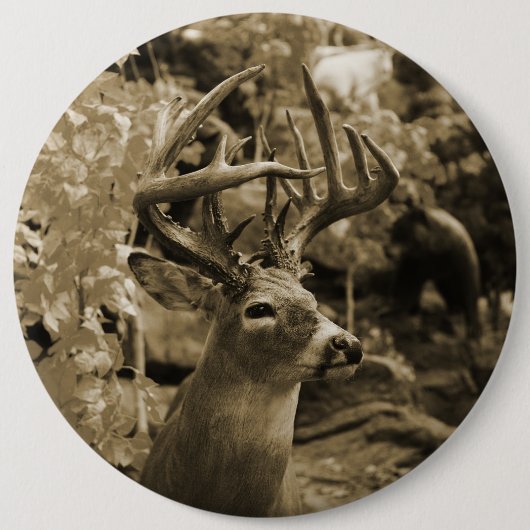 Trophy Deer Ronde Button 6,0 Cm (Voorkant)