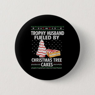 Trophy-echtgenoot aangedreven door kerstboomcakes ronde button 5,7 cm