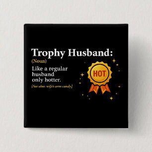 Trophy Echtgenoot Grootste Echtgenoot Aller Tijden Vierkante Button 5,1 Cm