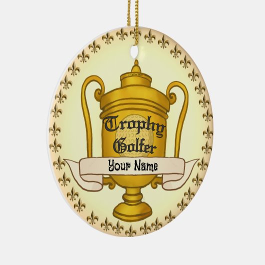 Trophy Golfer golf Keramisch Ornament (Rechts)