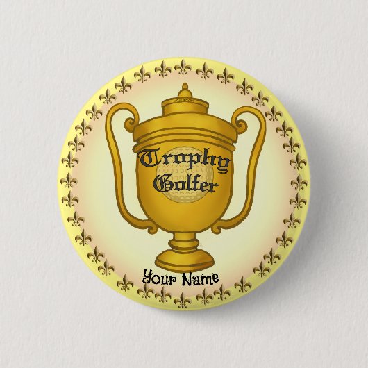 Trophy Golfer golf Ronde Button 5,7 Cm (Voorkant)