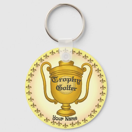 Trophy Golfer golf Sleutelhanger (Voorkant)