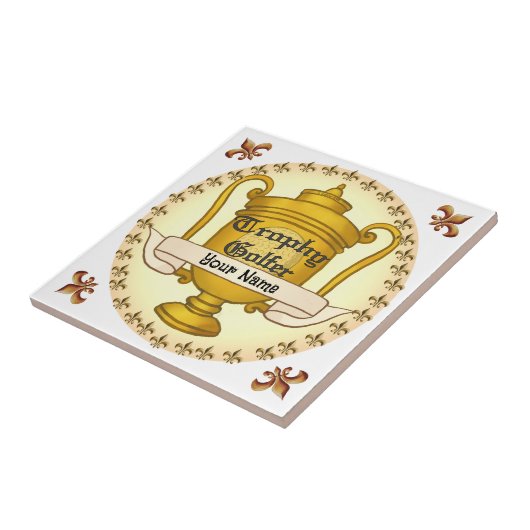 Trophy Golfer golf Tegeltje (Zijkant)