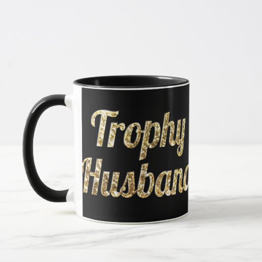 Trophy Husband Black en Gold Glittery Mok (Links)