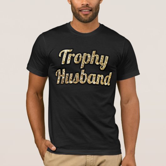 Trophy Husband Black en Gold Glittery T-shirt (Voorkant)