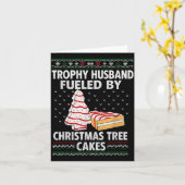 Trophy Husband Fueled By Christmas Tree Cakes Funn Kaart (Gele Bloem)
