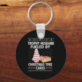 Trophy Husband Fueled By Christmas Tree Cakes Funn Sleutelhanger (Voorkant)