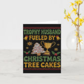 Trophy Husband Fueled By Christmas Tree Cakes Ugly Kaart (Gele Bloem)