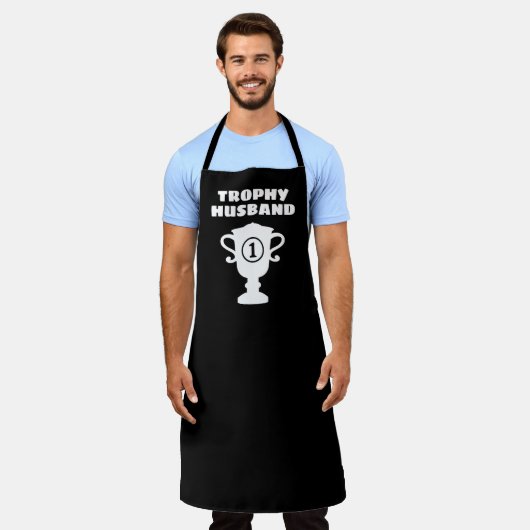 Trophy Husband funny kitchen apron for men Schort (Gedragen)