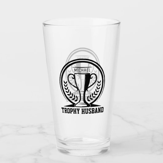 Trophy Husband | Funny Monogram Award Glas (Voorkant)